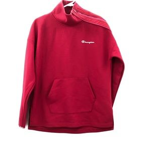 Champion red pullover shoulder zipper sweatshirt men’s size small